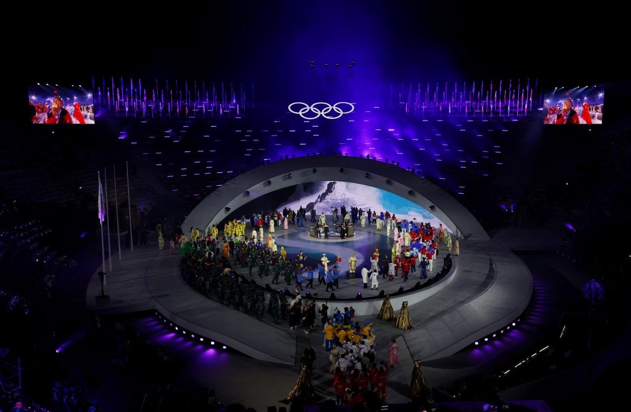 VERONA, ITALY - FEBRUARY 22: A general view of the athlete parade during the Milano Cortina 2026 Winter Olympics Closing Ceremony on day sixteen of the Milano Cortina 2026 Winter Olympic games at Verona Olympic Arena on February 22, 2026 in Verona, Italy. (Photo by Dean Mouhtaropoulos/Getty Images)