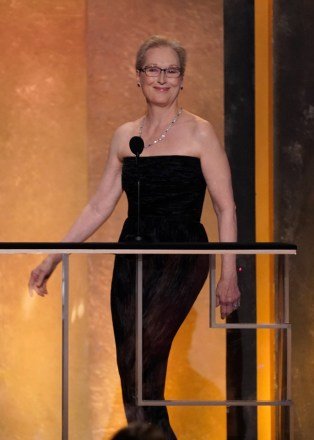Meryl Streep appears on stage at the 28th annual Screen Actors Guild Awards at the Barker Hangar, in Santa Monica, Calif 28th Annual SAG Awards - Show, Santa Monica, United States - 27 Feb 2022