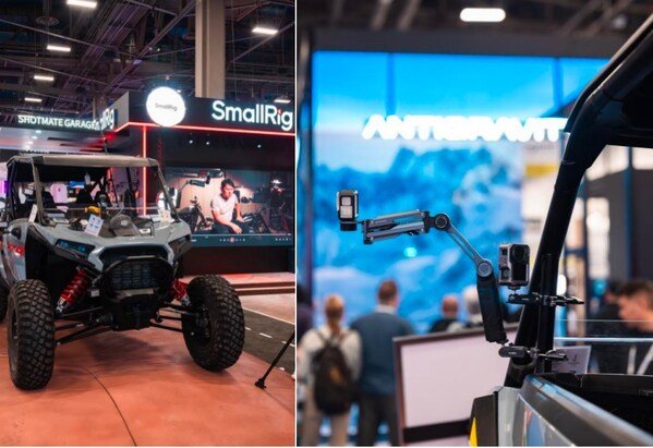 SmallRig booth at NAB Show 2026, featuring an off-road vehicle-based multi-camera production setup SmallRig booth at NAB Show 2026, featuring an off-road vehicle-based multi-camera production setup